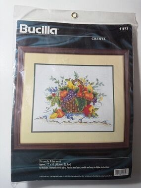 Bucilla French Harvest Crewel Kit 1997